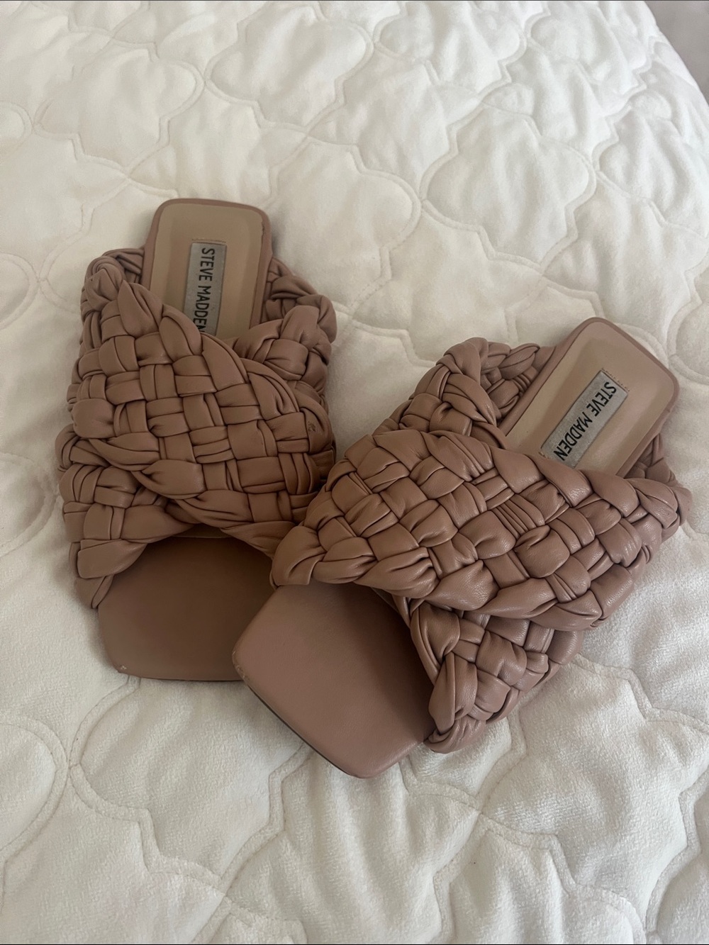 Steve Madden Braided Slide Mules in Mauve Taupe